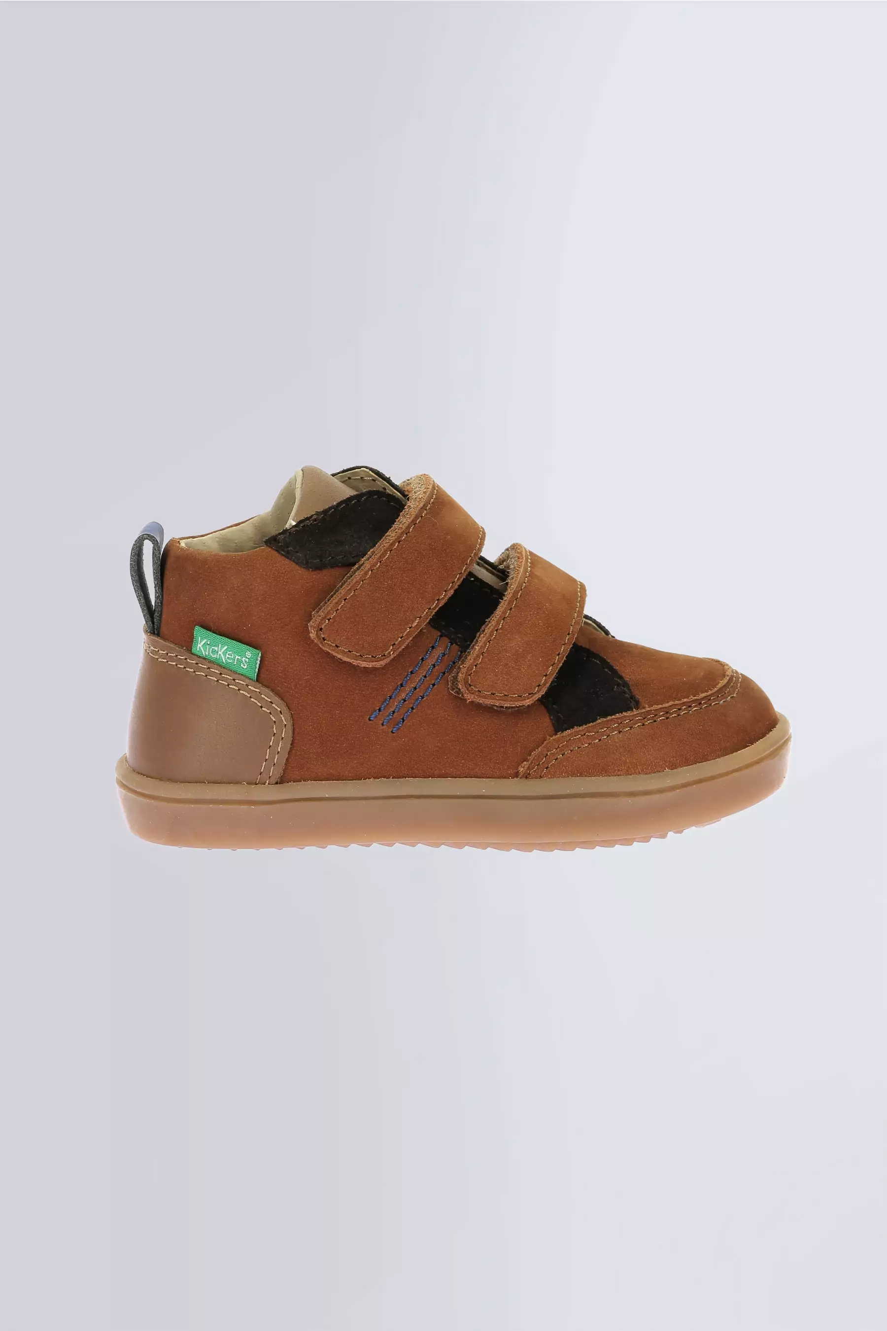 Kick Wetykro - Baskets hautes marron, camel et bleu pour garçon de la marque Kickers  - Kids & Co © Officiel