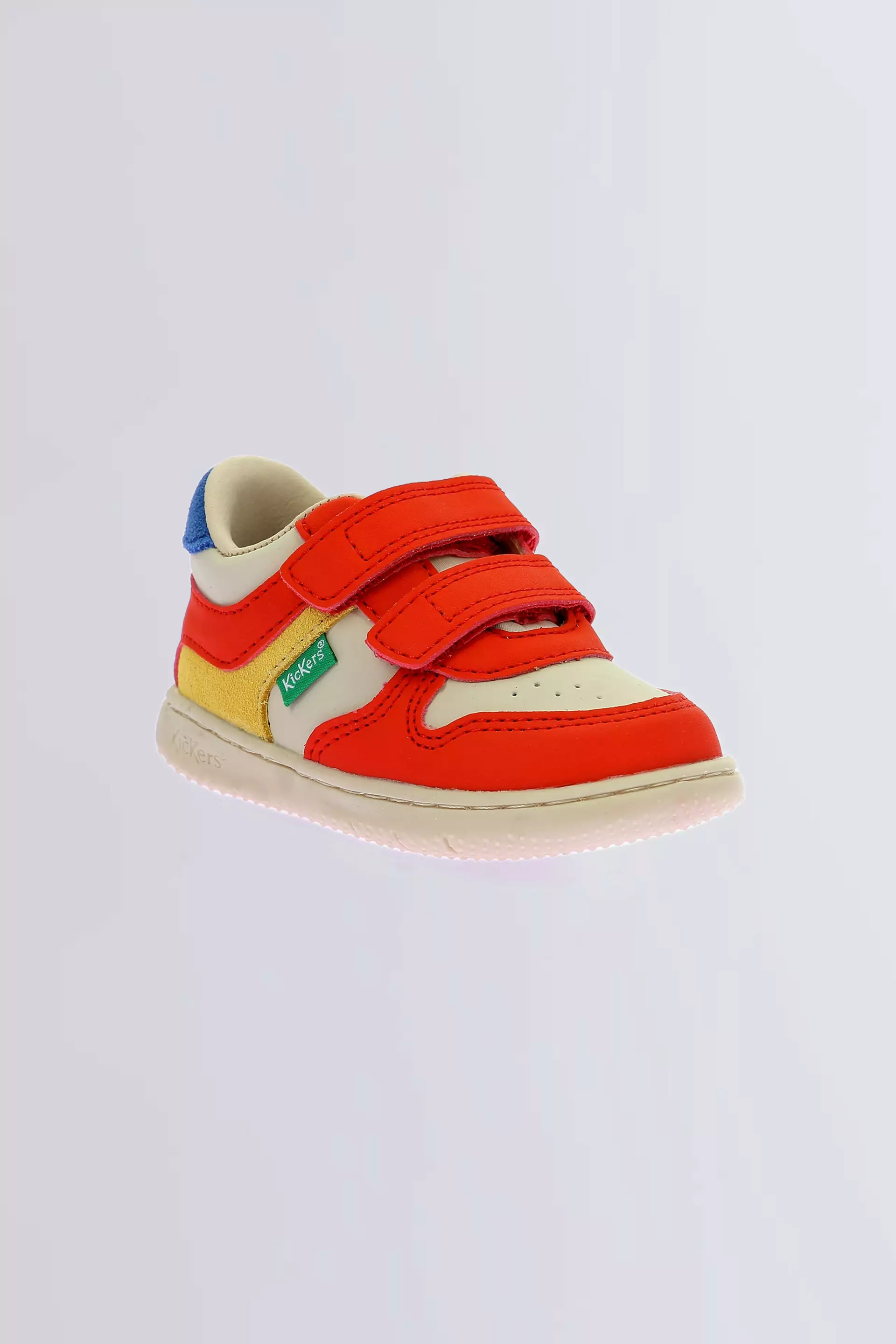 Kickmotion - Baskets beige, rouge et jaune pour garçon de la marque Kickers  - Kids & Co © Officiel