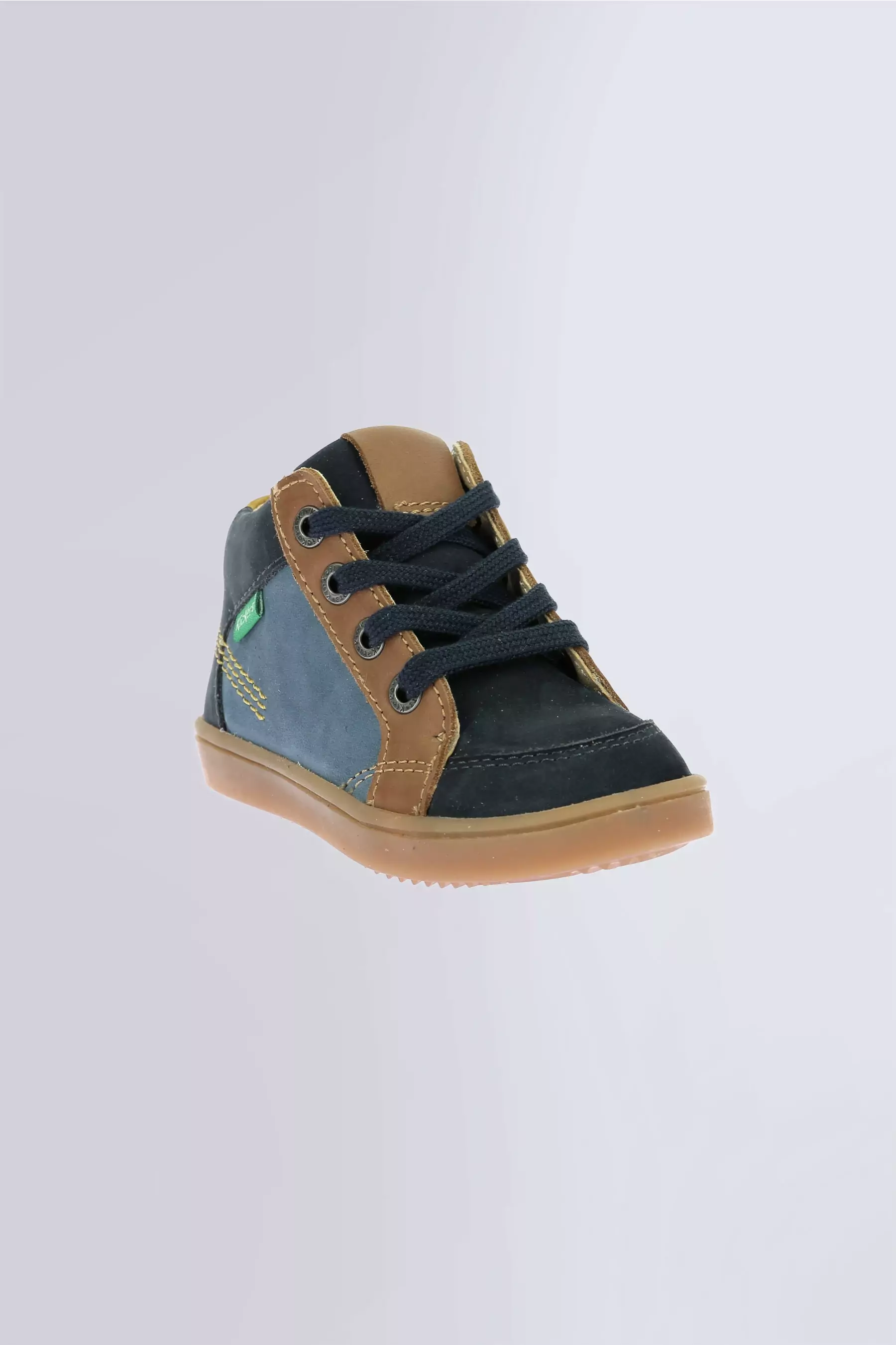 Kick Weby - Baskets hautes marine et camel pour garçon de la marque Kickers  - Kids & Co © Officiel