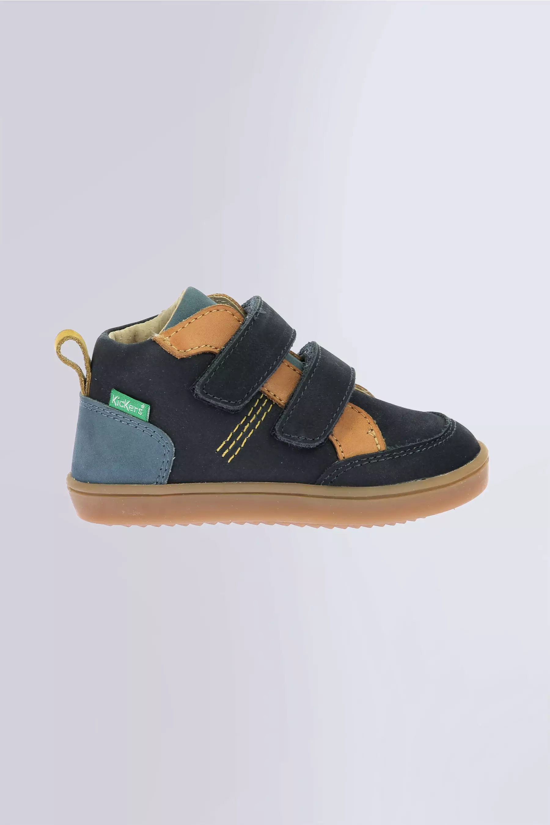 Kick Wetykro - Baskets hautes marine, camel et bleu pour garçon de la marque Kickers  - Kids & Co © Officiel