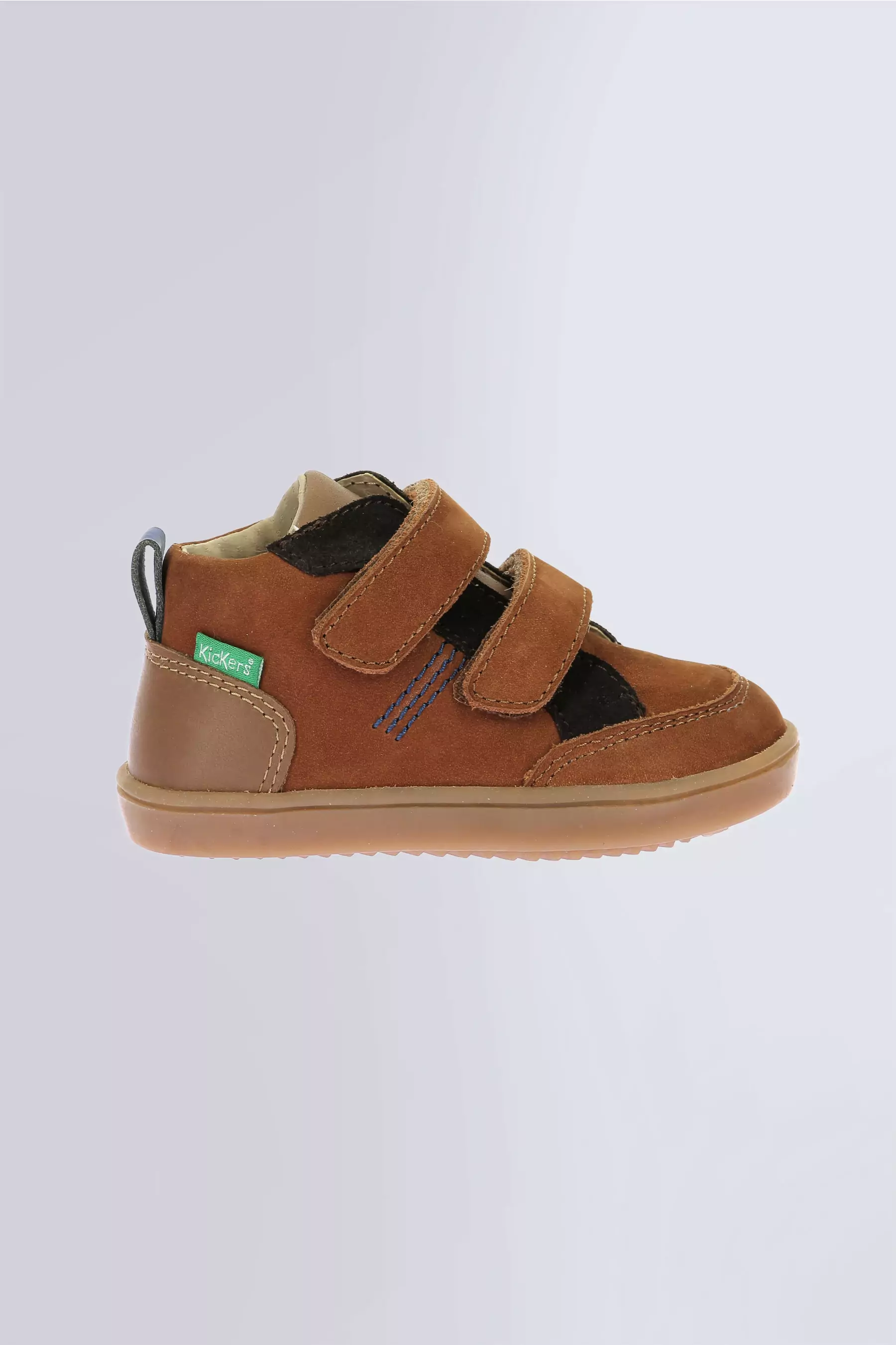 Kick Wetykro - Baskets hautes marron, camel et bleu pour garçon de la marque Kickers  - Kids & Co © Officiel