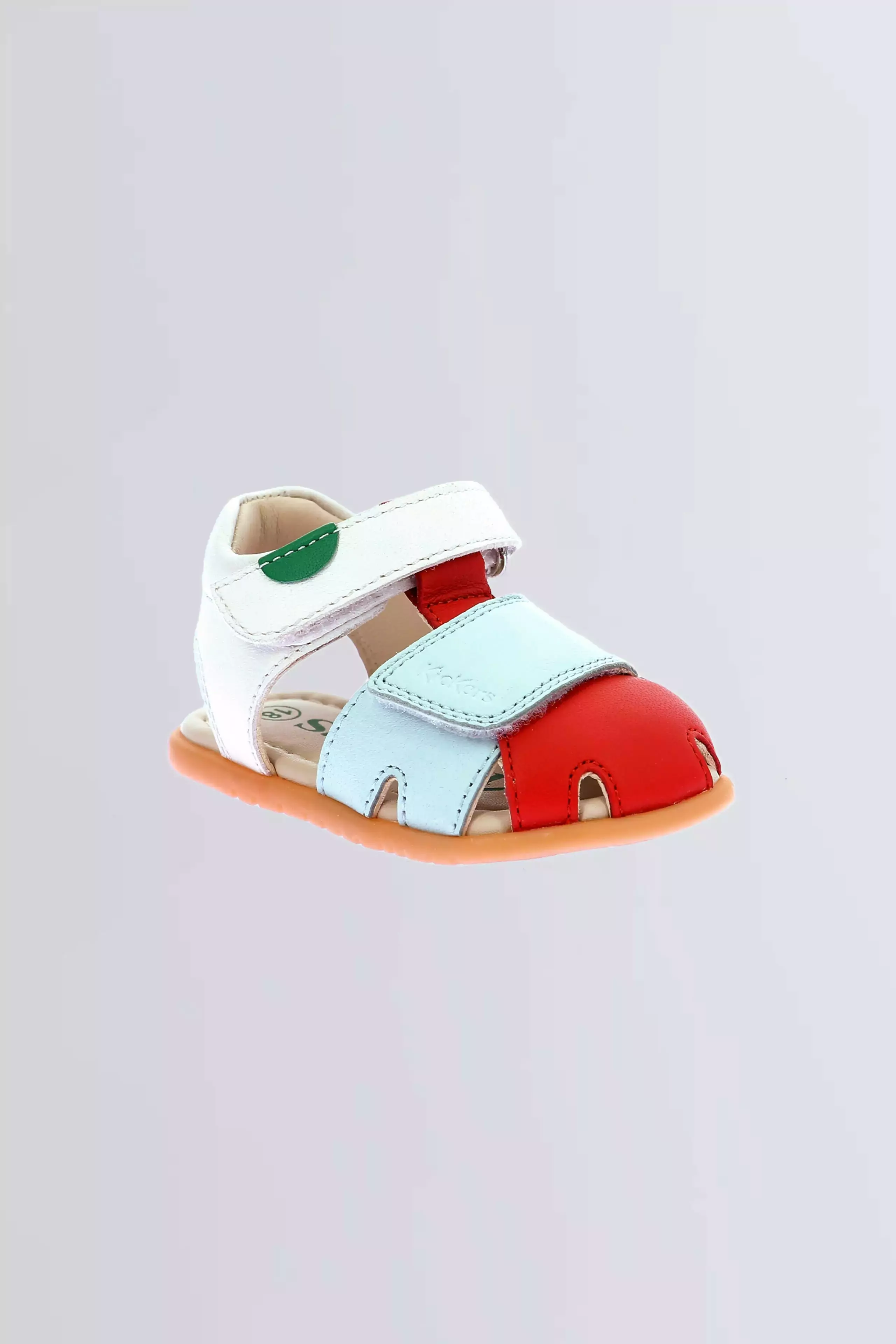 Kick Sumkratch - Sandales blanc, rouge et vert pour garçon de la marque Kickers  - Kids & Co © Officiel