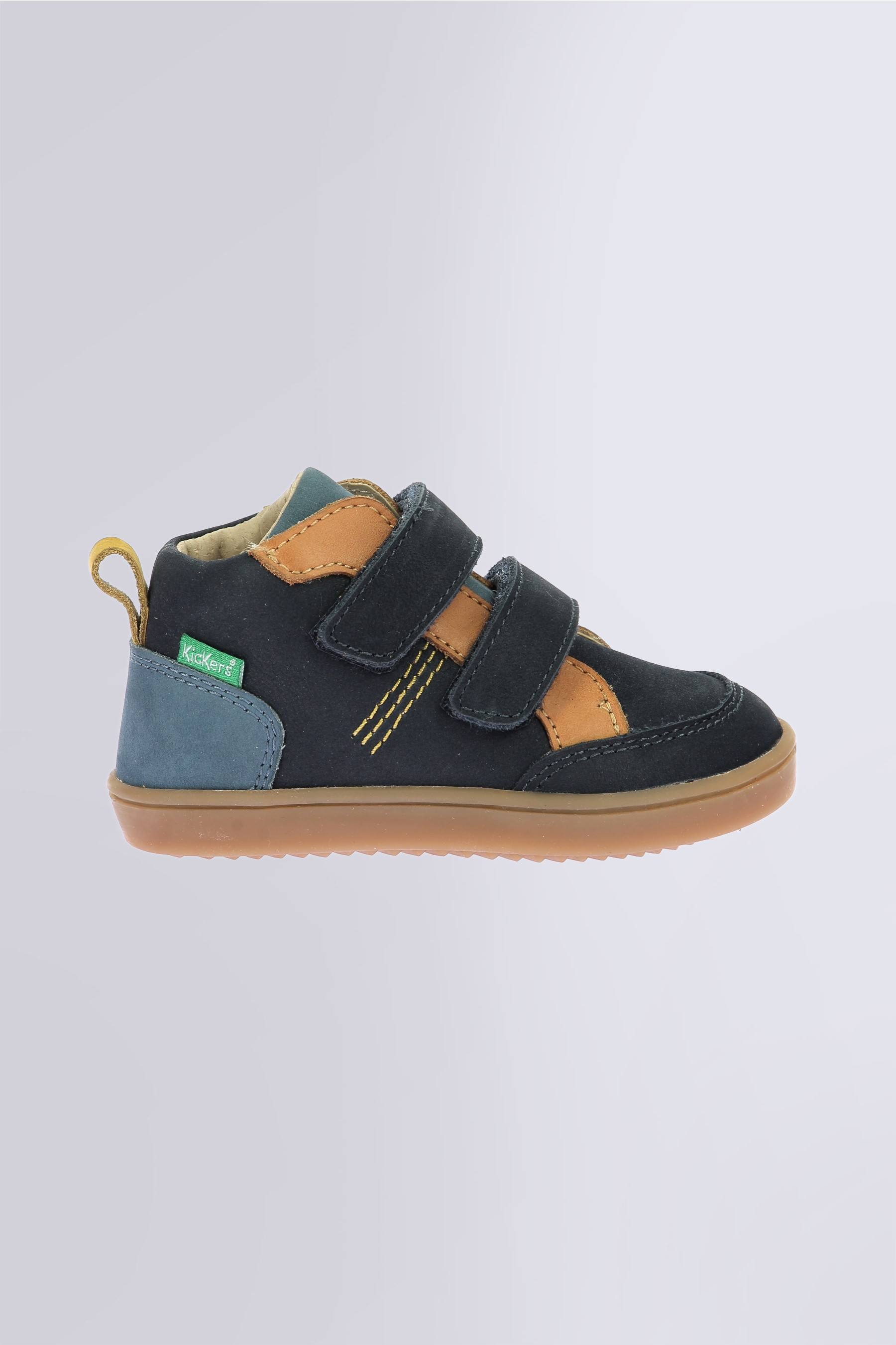 Kick Wetykro - Baskets hautes marine, camel et bleu pour garçon de la marque Kickers  - Kids & Co © Officiel