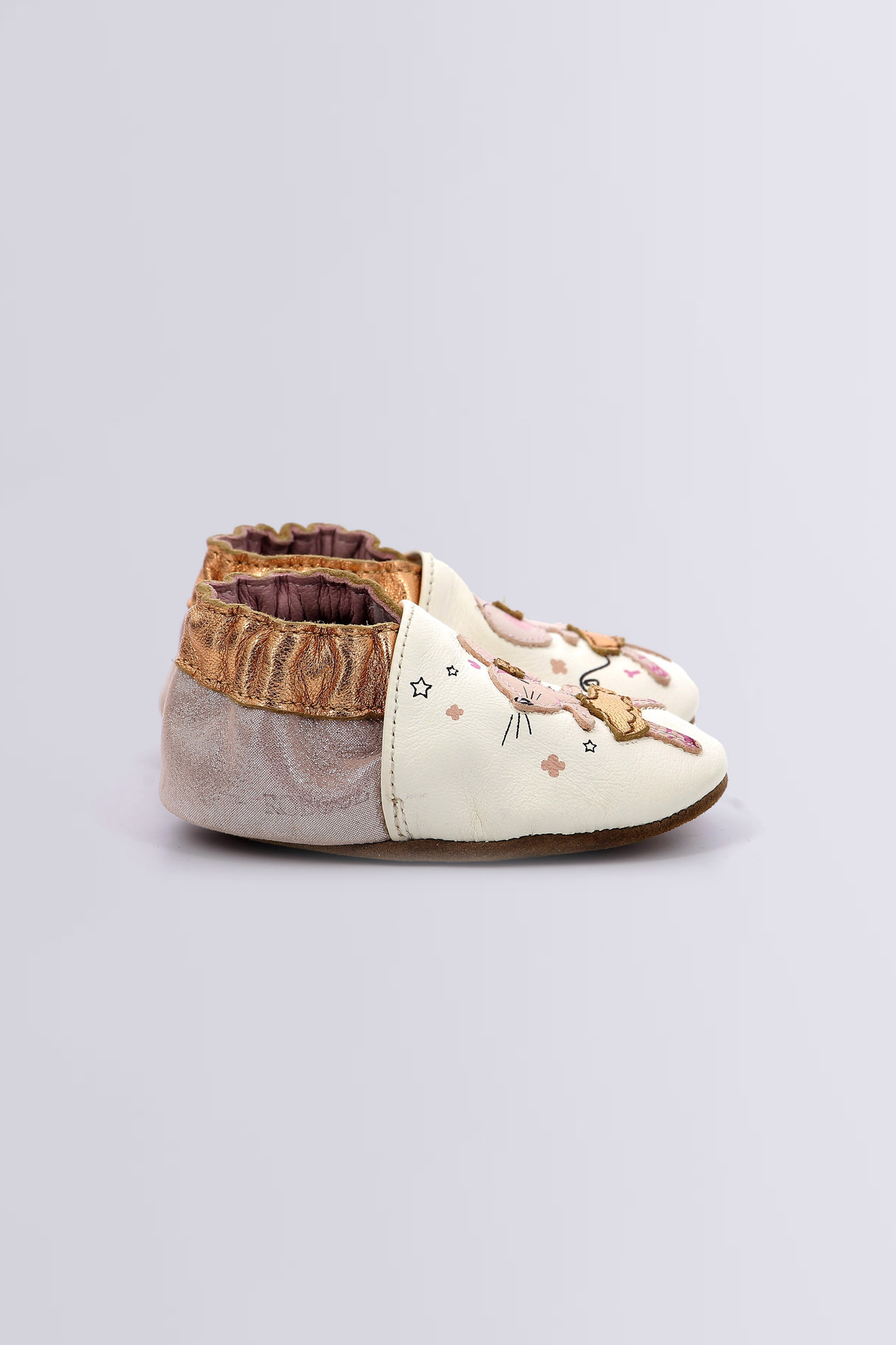Dancing Mouse - Chaussons blanc et rose à paillettes pour fille de la marque Robeez  - Kids & Co © Officiel