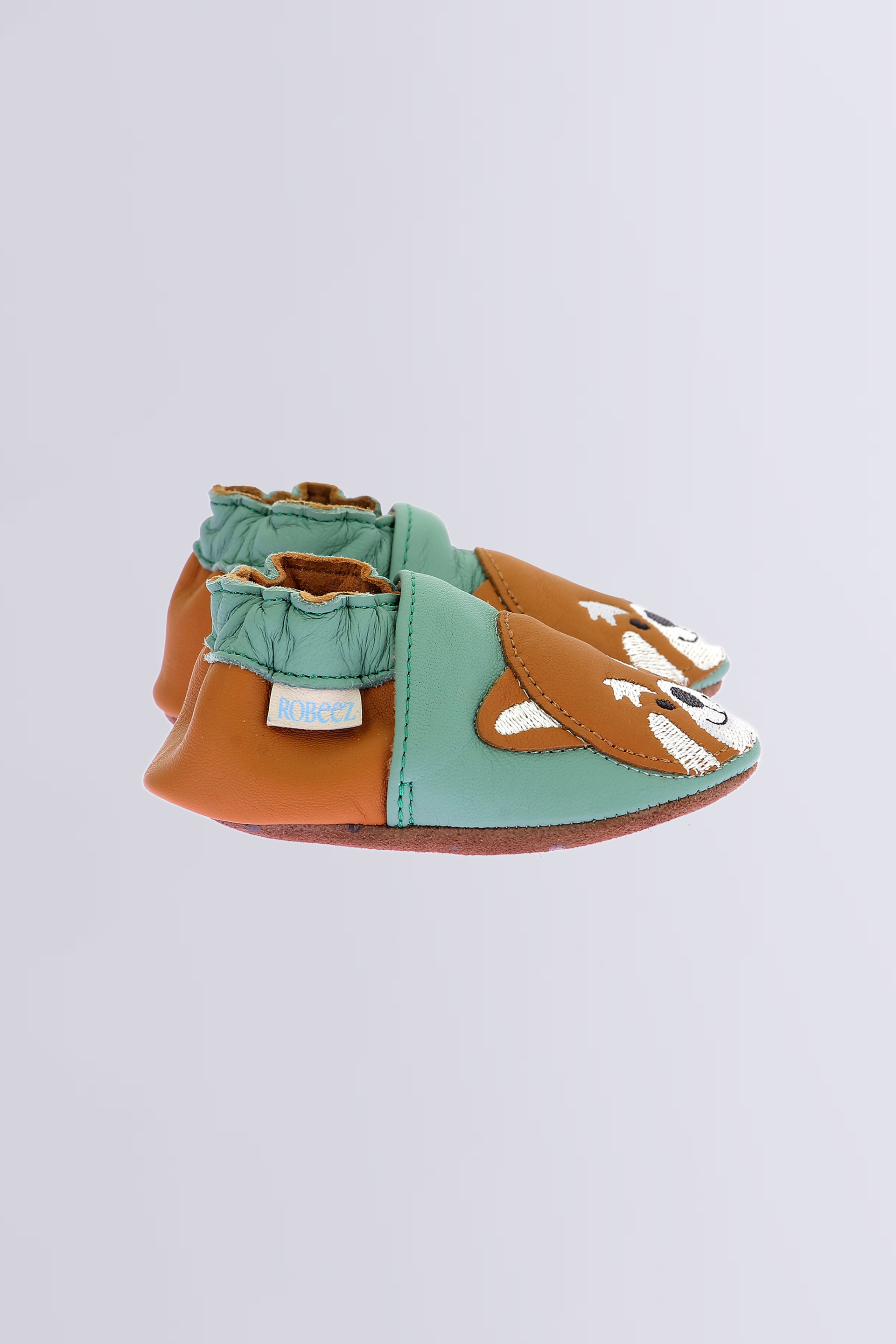 Gingerbear - Chaussons vert et camel pour garçon de la marque Robeez  - Kids & Co © Officiel