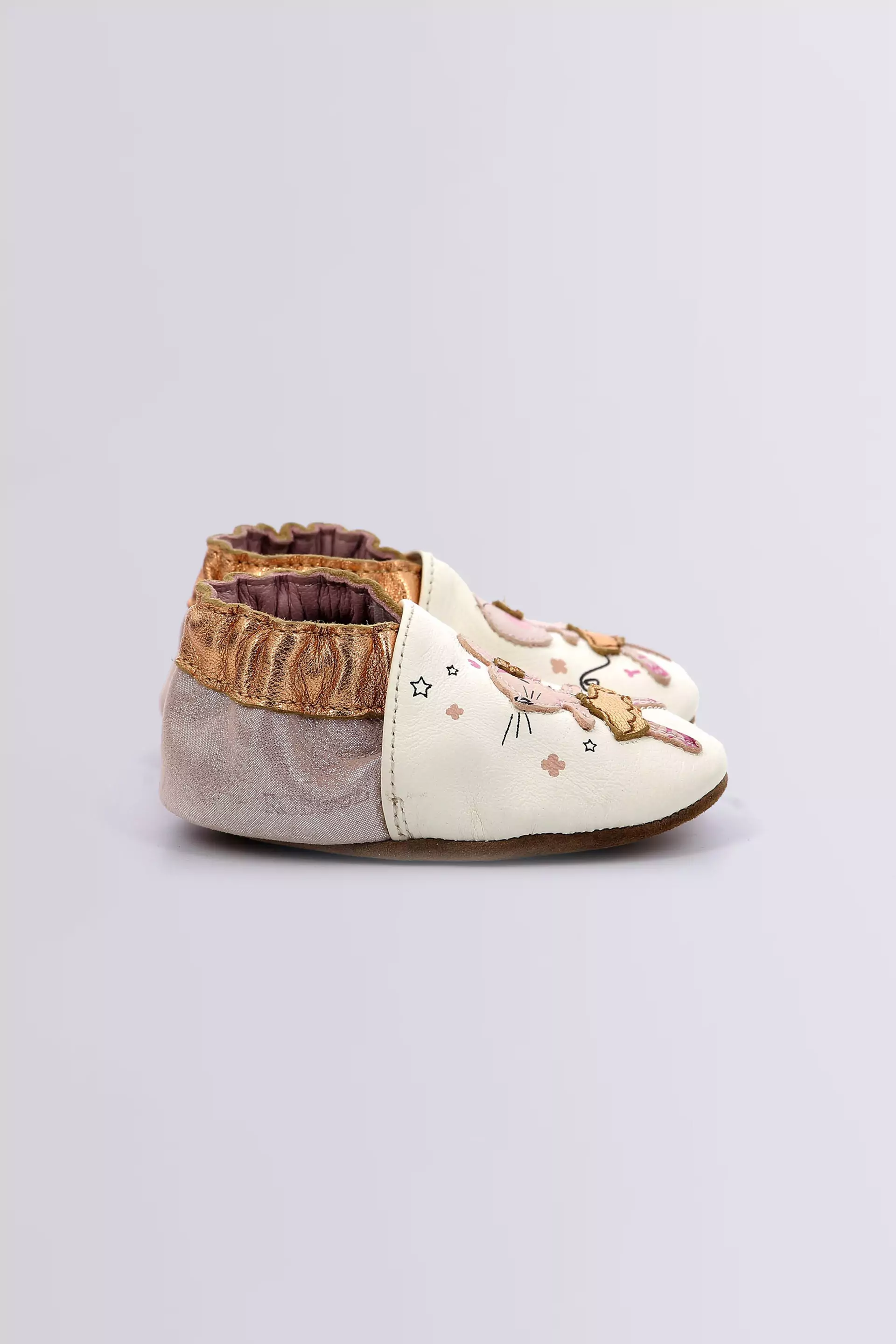 Dancing Mouse - Chaussons blanc et rose à paillettes pour fille de la marque Robeez  - Kids & Co © Officiel