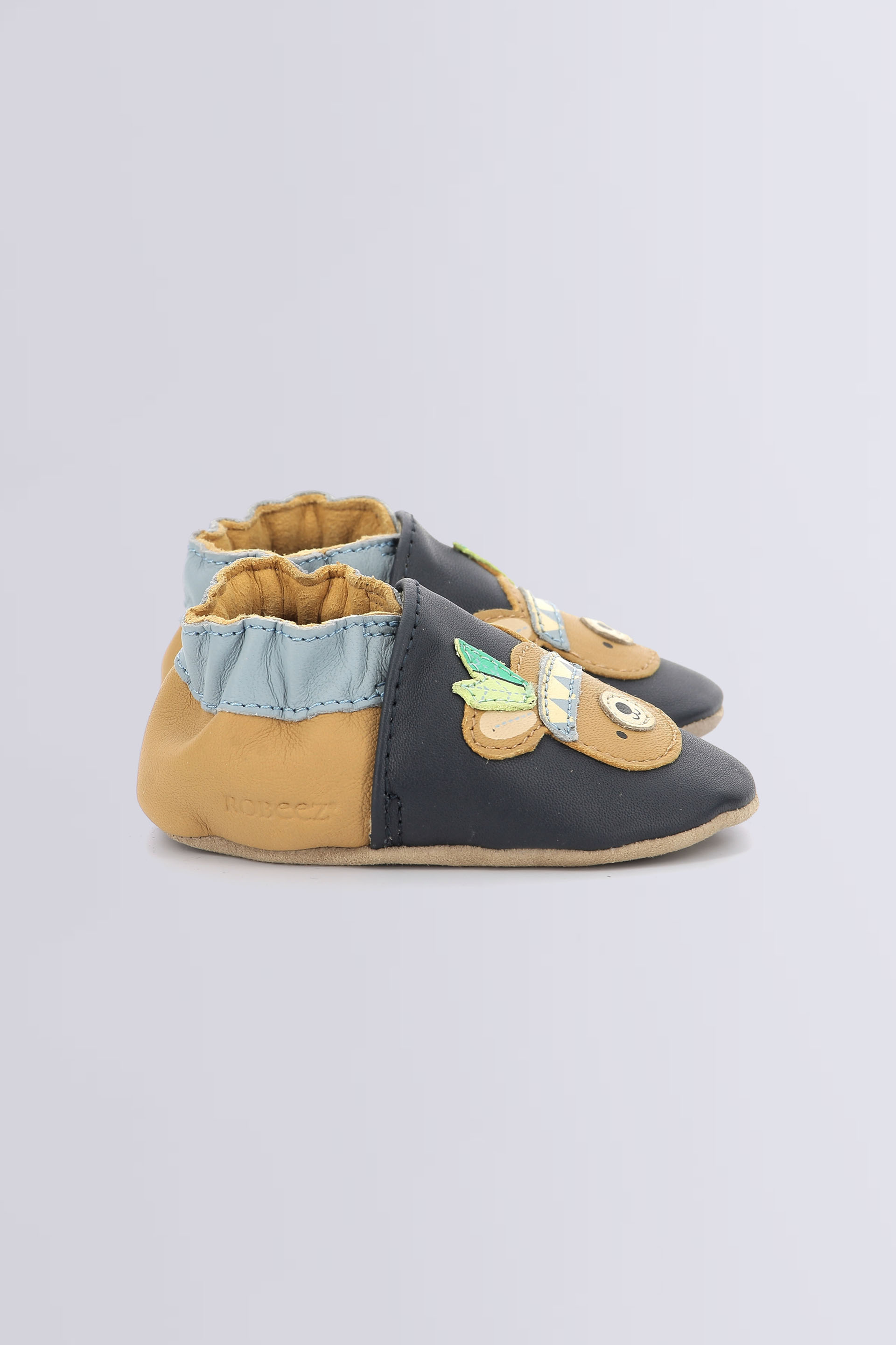 Forest Game - Chaussons marine et camel clair pour garçon de la marque Robeez  - Kids & Co © Officiel