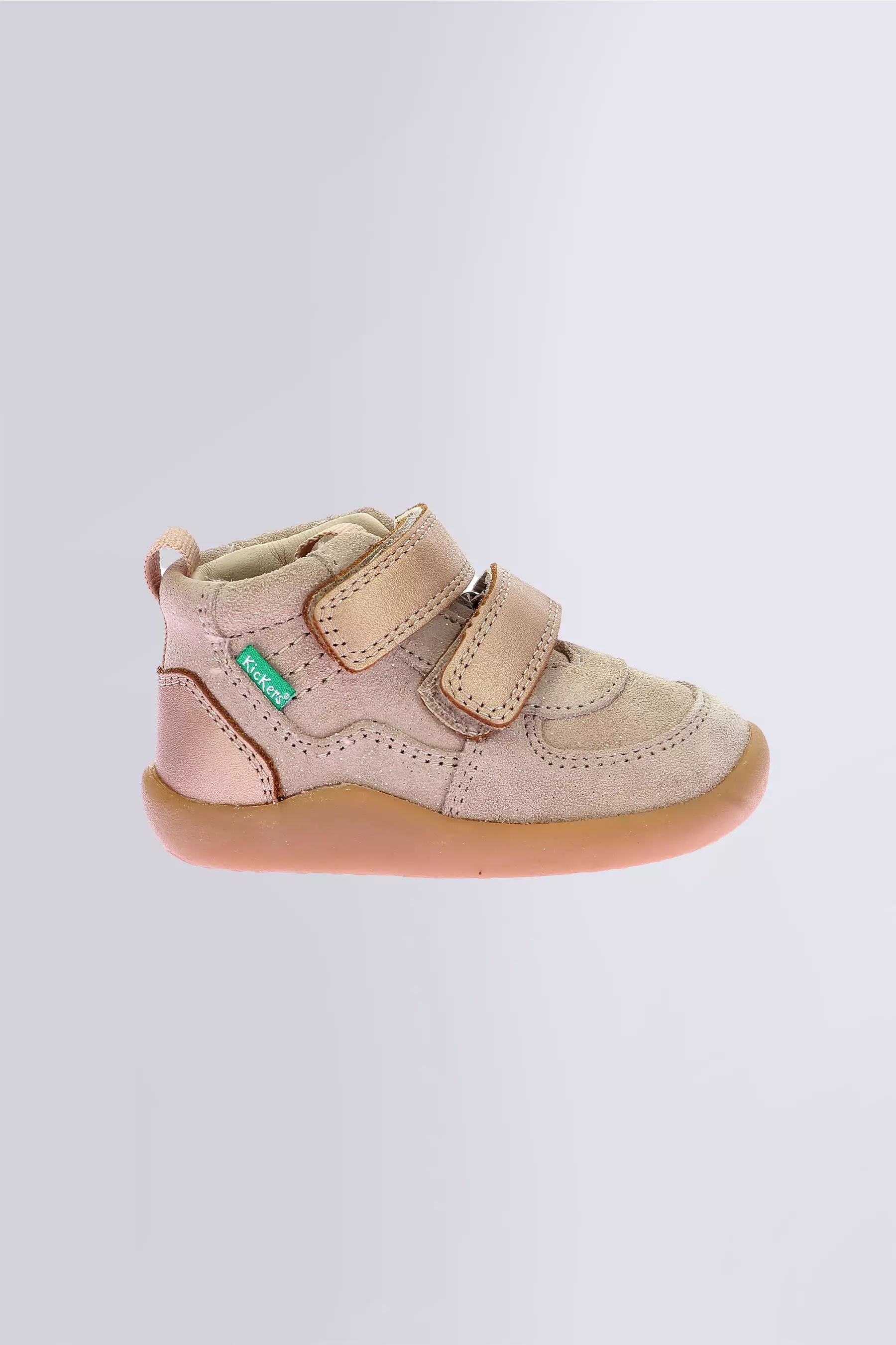 Kickfresho - Sneakers hautes beige et champagne pour garçon de la marque Kickers  - Kids & Co © Officiel