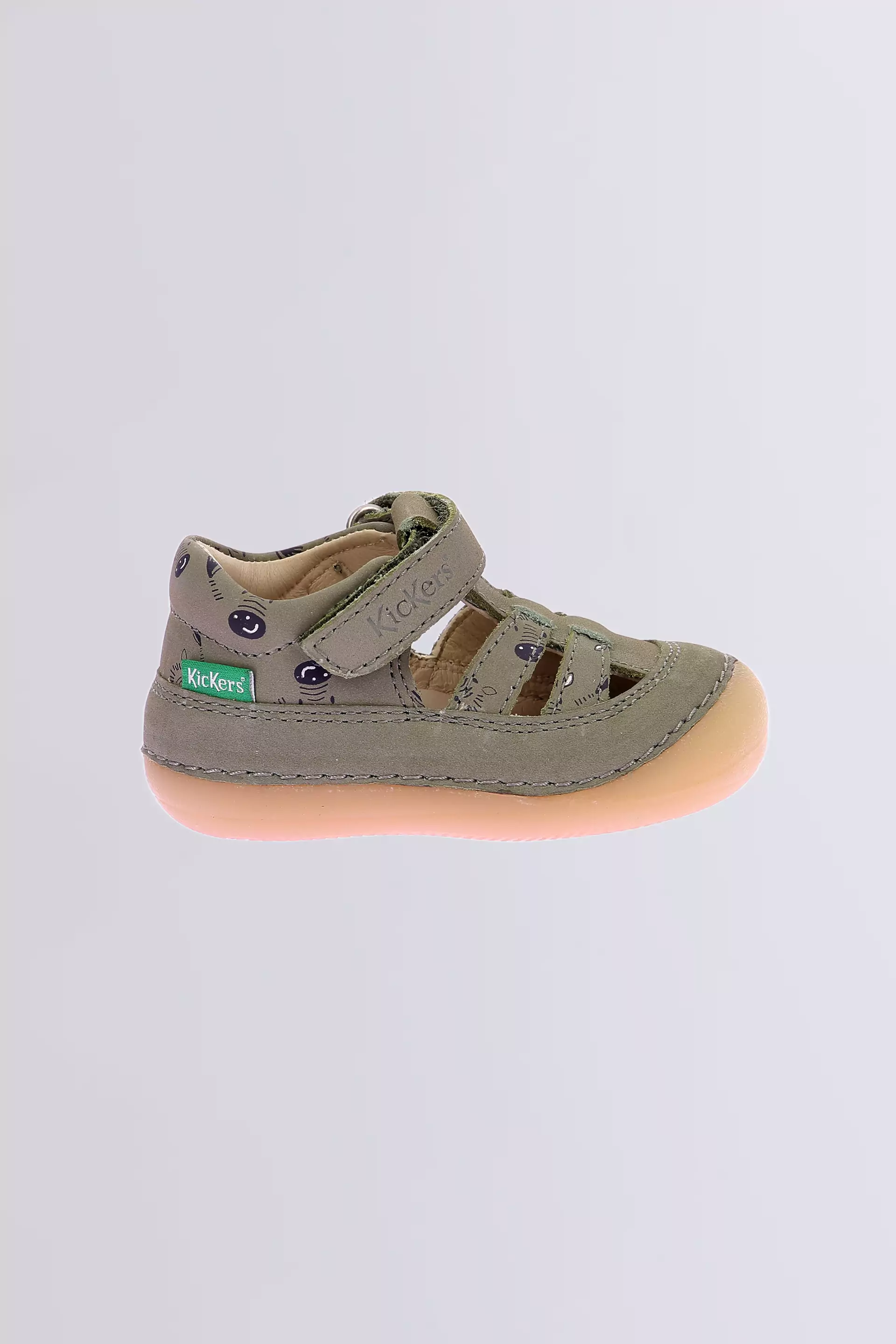 Kick Sushyk - Salomés kaki à imprimé zèbre pour garçon de la marque Kickers  - Kids & Co © Officiel