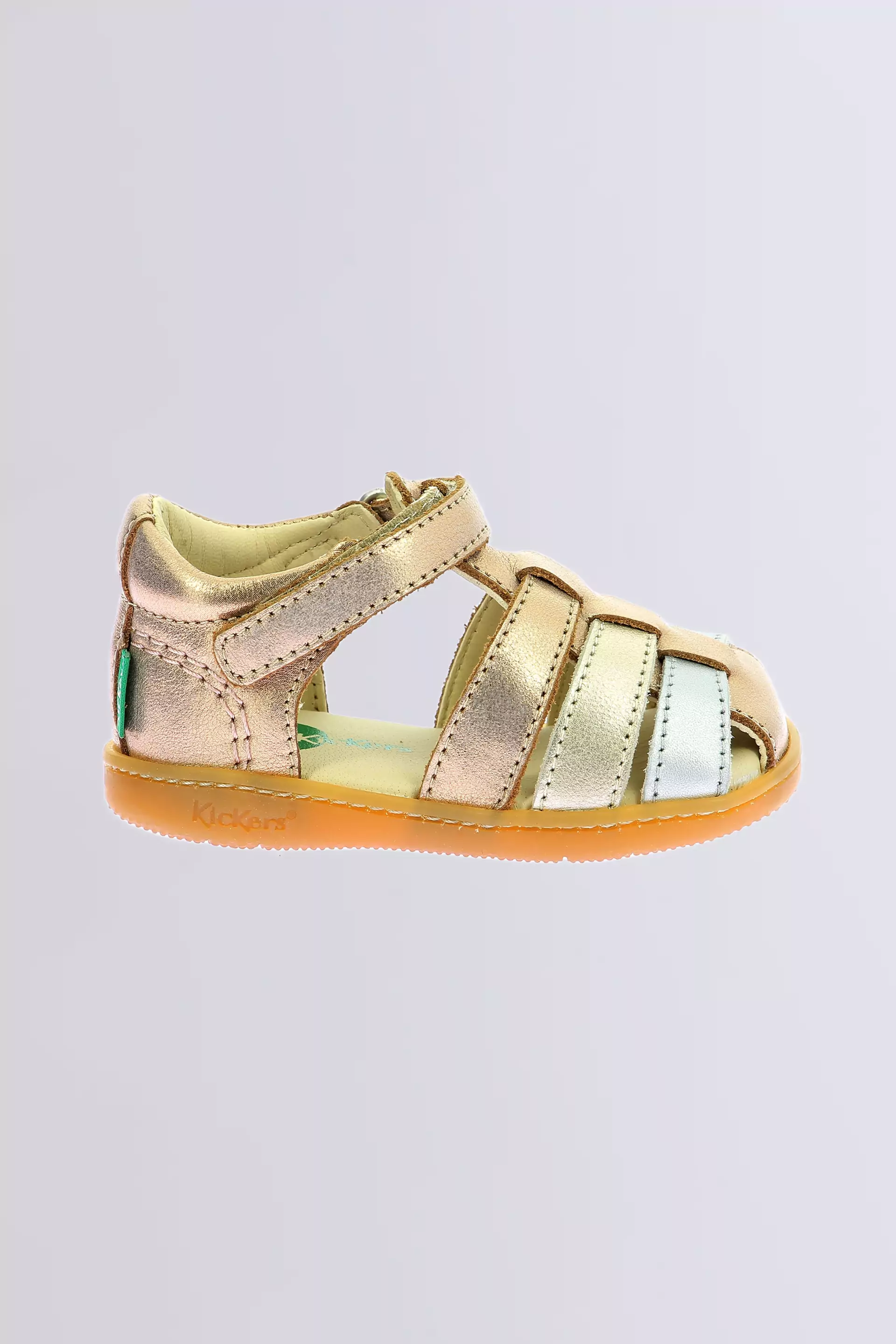 Kick Flo - Sandales rose et or pour fille de la marque Kickers  - Kids & Co © Officiel