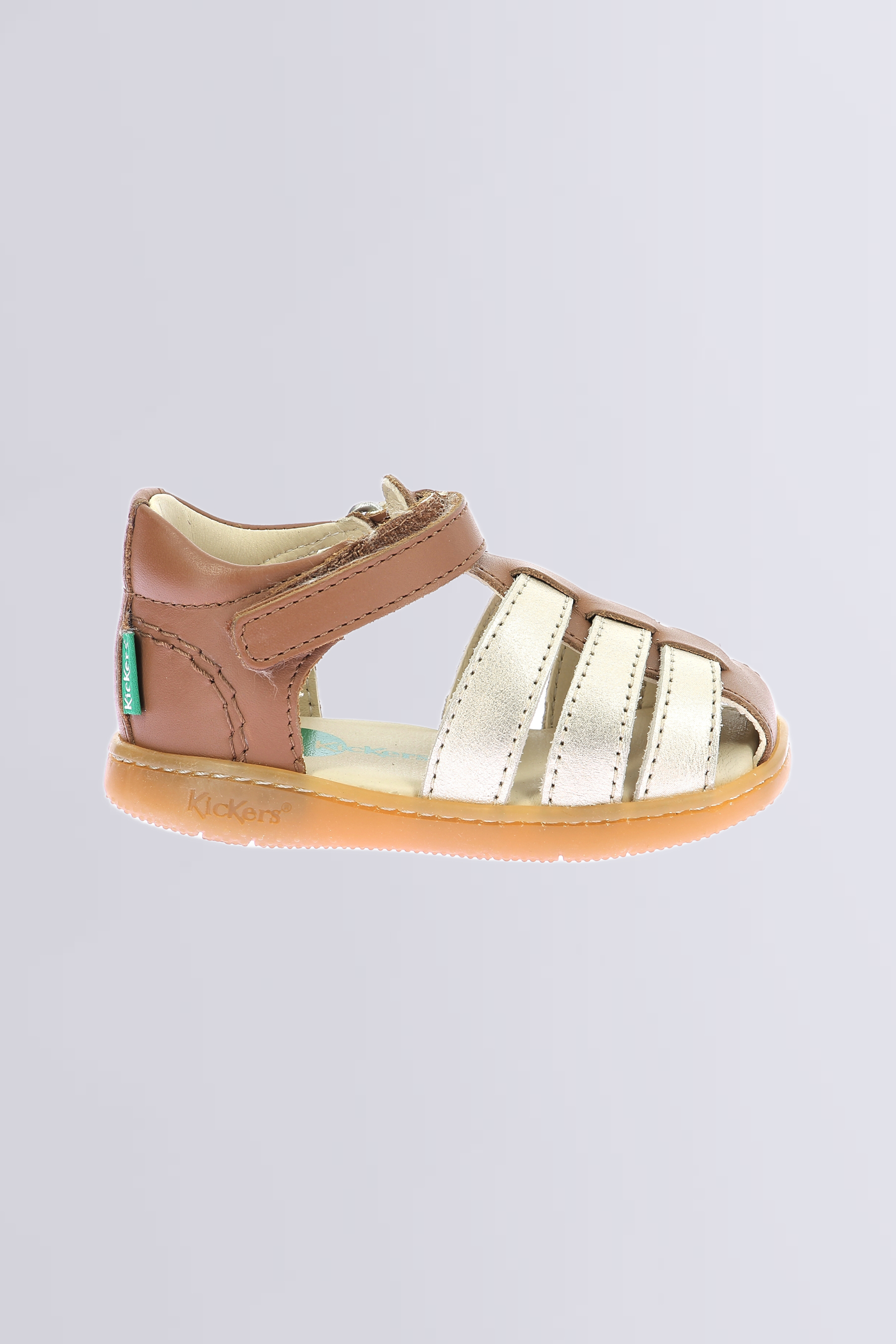 Kick Flo - Sandales camel et or pour fille de la marque Kickers  - Kids & Co © Officiel