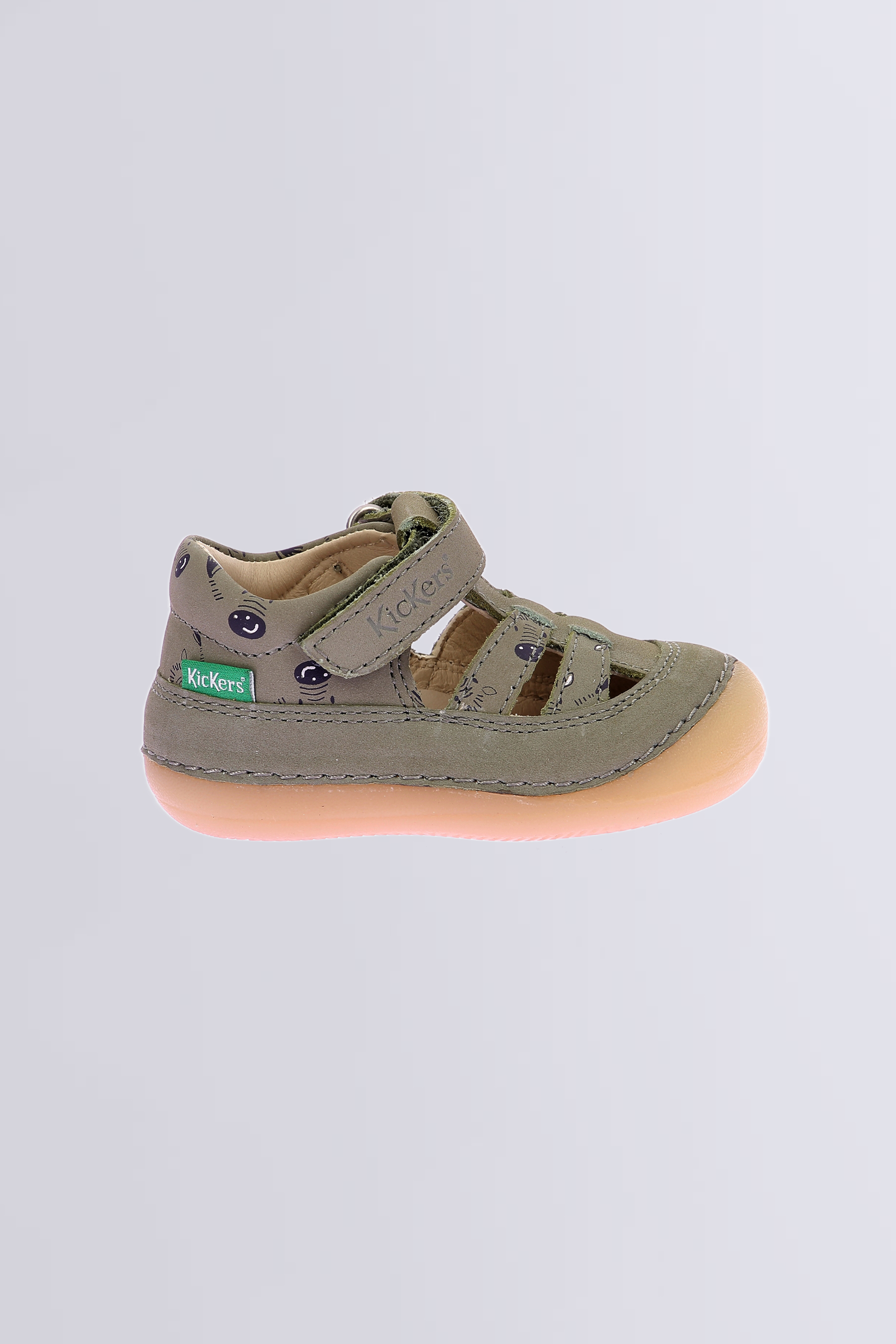 Kick Sushyk - Salomés kaki à imprimé zèbre pour garçon de la marque Kickers  - Kids & Co © Officiel