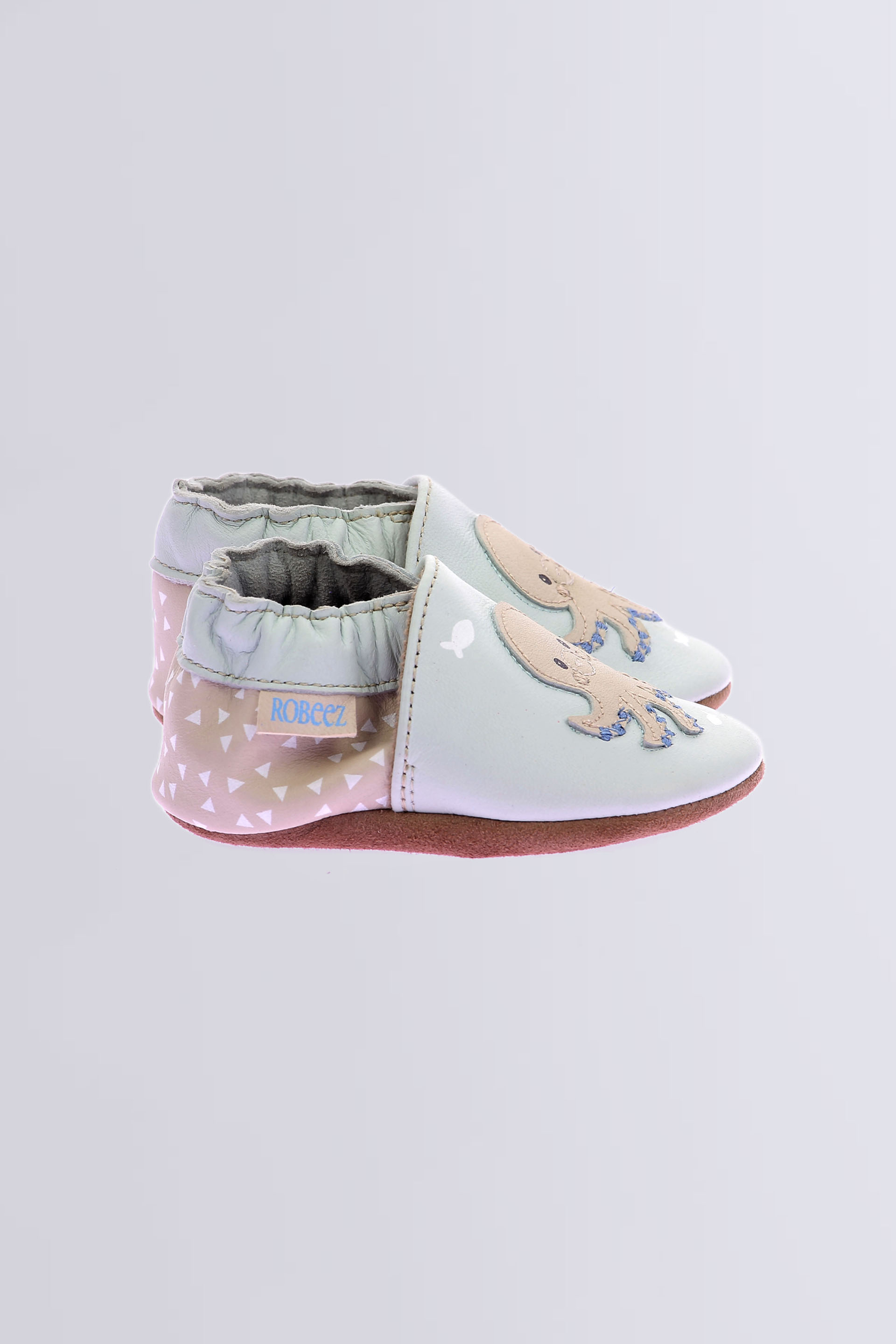 Sweet Octopus - Chaussons souples bleu clair pour garçon de la marque Robeez  - Kids & Co © Officiel