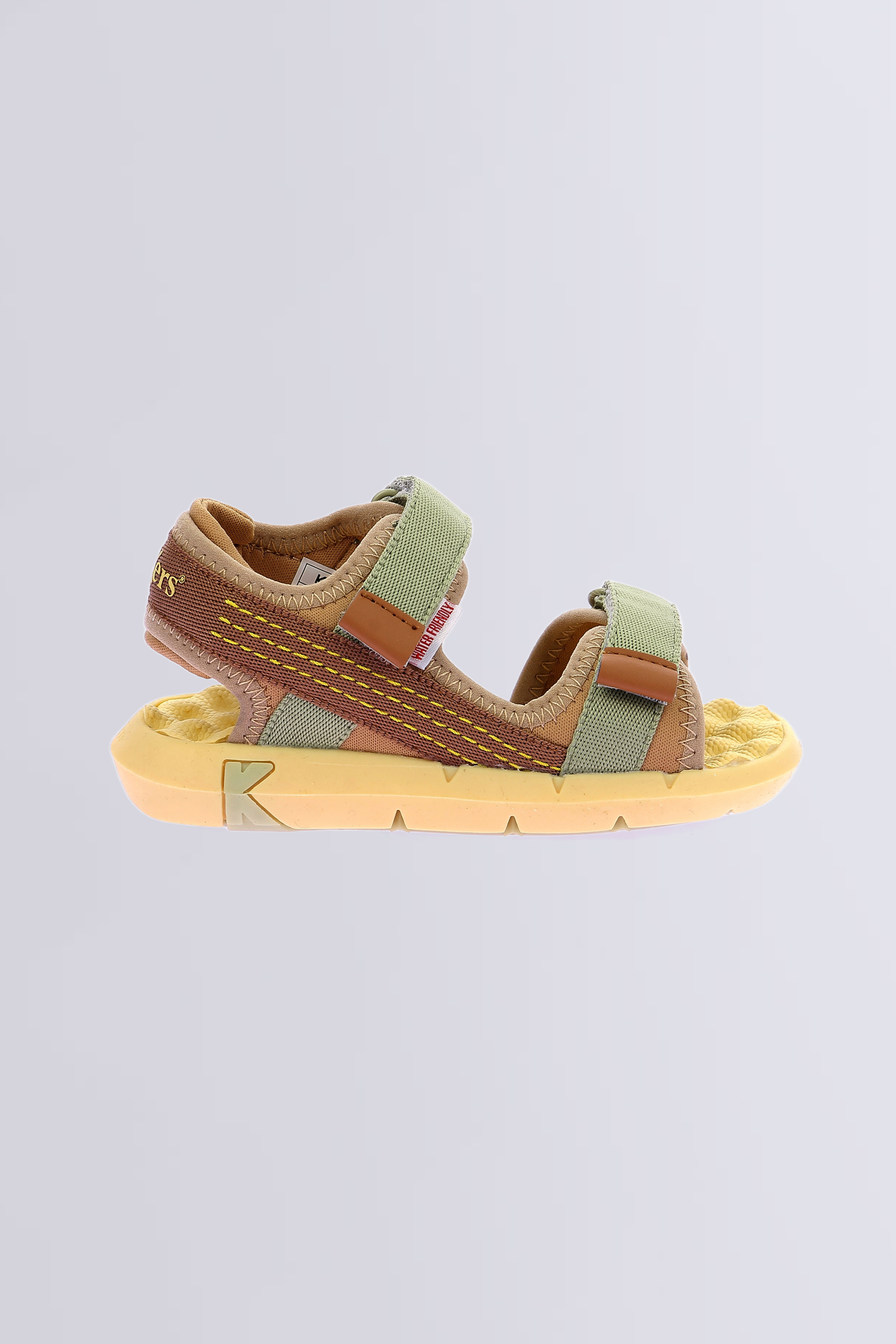 Kickjune - Sandales marron et vert pour fille et garçon de la marque Kickers  - Kids & Co © Officiel