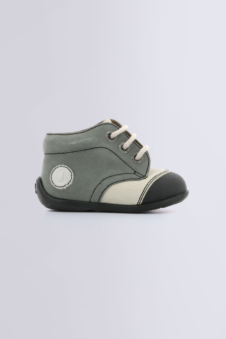 Bottillons pour garçon Okidou gris clair gris - chaussures pour bébé de la marque Aster - Kids and Co
