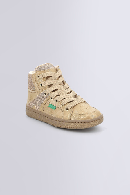 Lowell - Sneakers hautes champagne pour fille de la marque Kickers  - Kids & Co © Officiel Lowell - Sneakers hautes champagne pour fille de la marque Kickers  - Kids & Co © Officiel