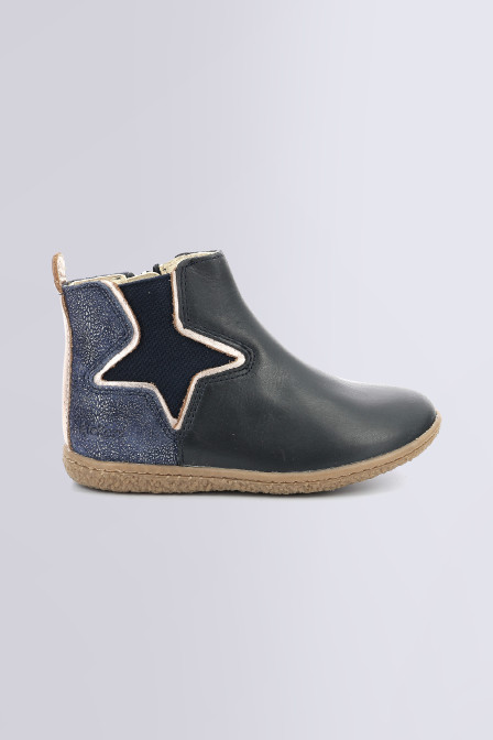 Vermillon - Boots marine métallisé pour fille de la marque Kickers  - Kids & Co © Officiel