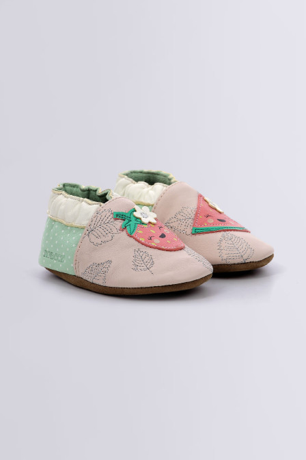 Fruit's Party - Chaussons rose clair et vert clair pour fille de la marque Robeez  - Kids & Co © Officiel Fruit's Party - Chaussons rose clair et vert clair pour fille de la marque Robeez  - Kids & Co © Officiel