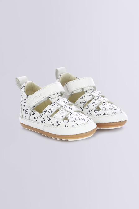 Miniz - Salomés blanc ancre pour garçon de la marque Robeez  - Kids & Co © Officiel Miniz - Salomés blanc ancre pour garçon de la marque Robeez  - Kids & Co © Officiel