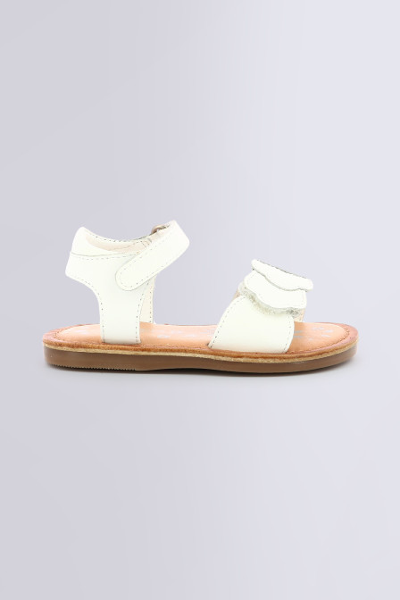 Chaussures bébé premiers pas mixte cuir - Tino blanc et camel