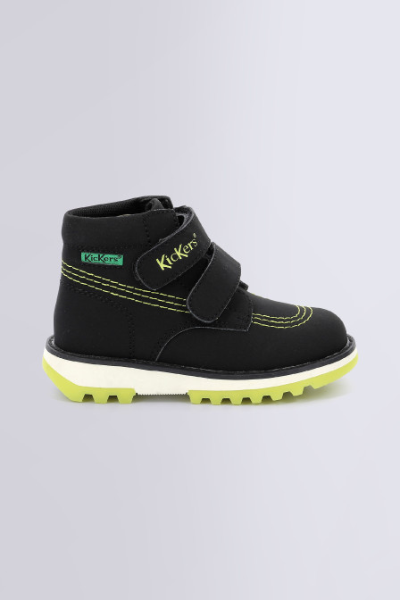 Kickers kickalien suede mesh enfant kaki jaune enfants