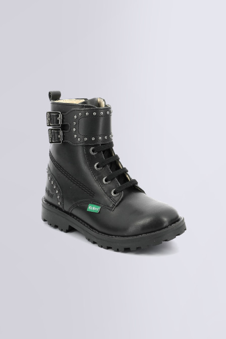 Groorock - Bottillons noir pour fille de la marque Kickers  - Kids & Co © Officiel Groorock - Bottillons noir pour fille de la marque Kickers  - Kids & Co © Officiel