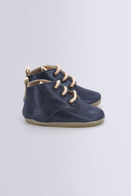 Layas marine métallisé - chaussons pour garçon - Kids & Co ©