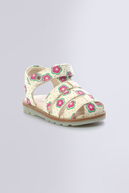 Nonosti - Sandales blanc cassé flower pour fille de la marque Kickers  - Kids & Co © Officiel