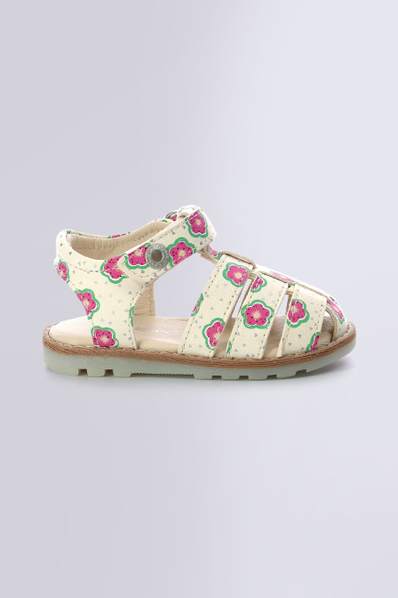Nonosti - Sandales blanc cassé flower pour fille de la marque Kickers  - Kids & Co © Officiel