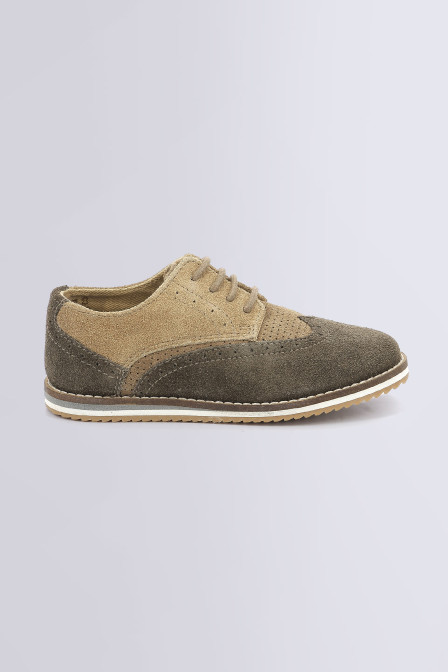 Derbies pour fille Loup kaki et beige - chaussures pour enfant de la marque Aster - Kids and Co
