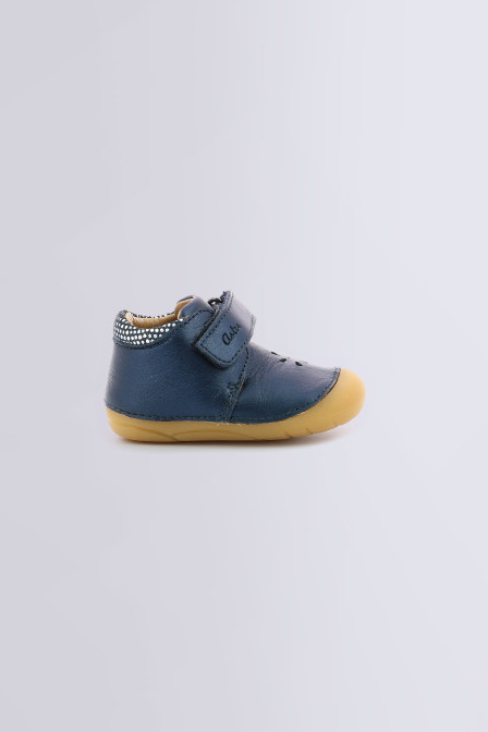 Bottillons pour fille Kimousi marine métallisé - chaussures pour bébé de la marque Aster - Kids and Co