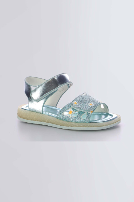 Liboo - Sandales bleu clair glitter à fleurs pour fille de la marque Mod 8  - Kids & Co © Officiel Liboo - Sandales bleu clair glitter à fleurs pour fille de la marque Mod 8  - Kids & Co © Officiel