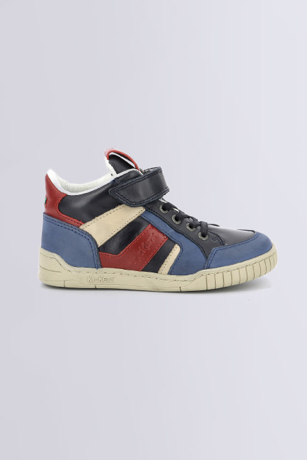 Wincky - Sneakers hautes bleu, rouge et marine pour garçon de la marque Kickers  - Kids & Co © Officiel