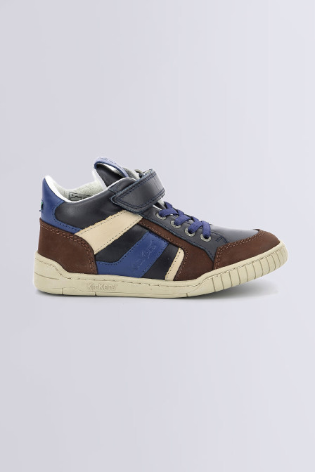 Wincky - Sneakers hautes marron, bleu et marine pour garçon de la marque Kickers  - Kids & Co © Officiel