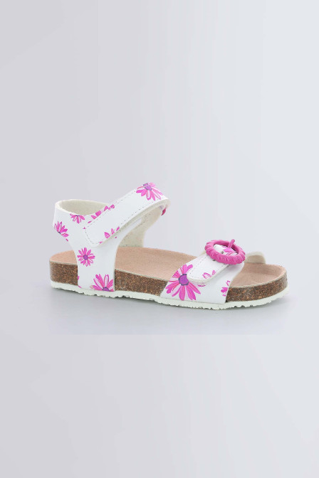 Korrite - Sandales blanc et rose à fleurs pour fille de la marque Mod 8  - Kids & Co © Officiel