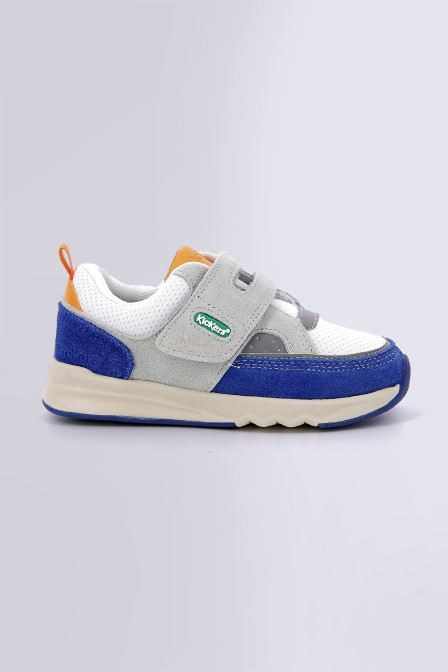 Kikustom - Sneakers blanc, bleu et orange pour garçon de la marque Kickers  - Kids & Co © Officiel
