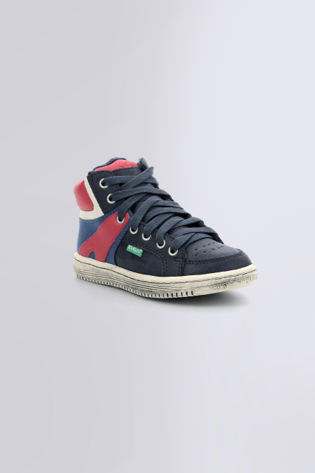 Lowell - Sneakers hautes bleu, rouge et marine pour garçon de la marque Kickers  - Kids & Co © Officiel Lowell - Sneakers hautes bleu, rouge et marine pour garçon de la marque Kickers  - Kids & Co © Officiel