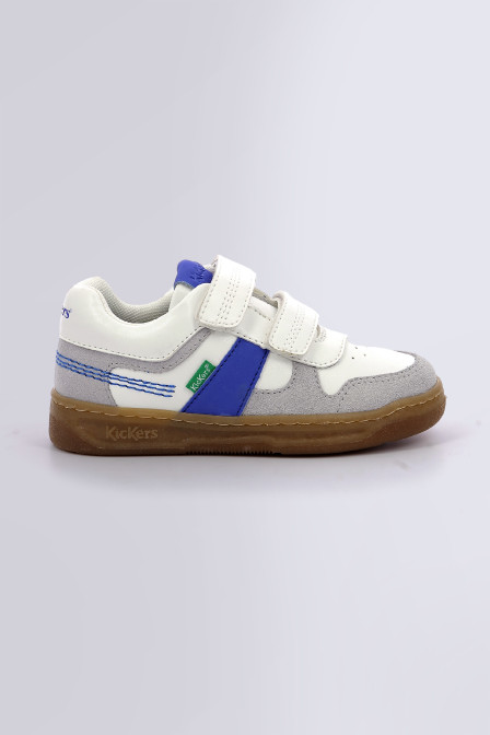 Kalido - Sneakers blanc, gris et bleu pour garçon de la marque Kickers  - Kids & Co © Officiel
