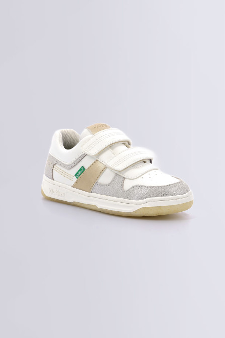 Kalido - Sneakers blanc, argent et or pour garçon de la marque Kickers  - Kids & Co © Officiel