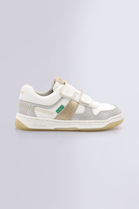 Kalido - Sneakers blanc, argent et or pour garçon de la marque Kickers  - Kids & Co © Officiel