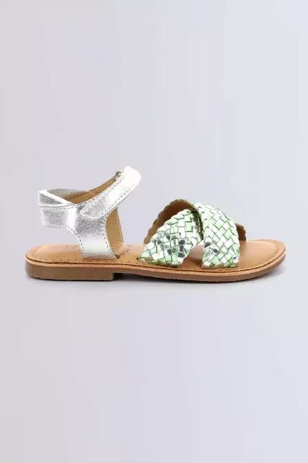 Canibraid - Sandales argent et vert clair pour fille de la marque Mod 8  - Kids & Co © Officiel