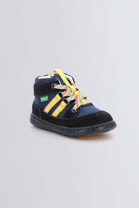 Kickbubblo - Bottillons bleu et orange pour fille et garçon de la marque Kickers  - Kids & Co © Officiel