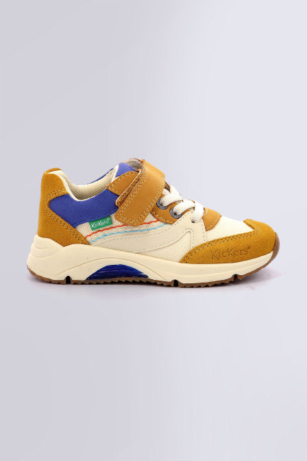 Runrun - Sneakers camel et bleu pour garçon de la marque Kickers  - Kids & Co © Officiel