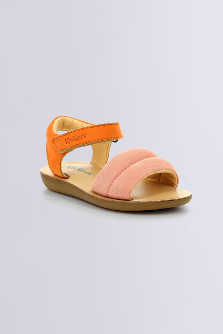 Kickpuff Up - Sandales rose et orange pour fille de la marque Kickers  - Kids & Co © Officiel