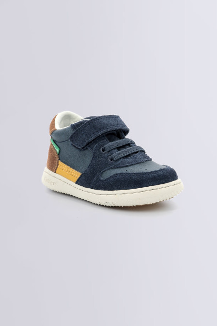 Kickbuvar - Sneakers marine, noir et camel pour garçon de la marque Kickers  - Kids & Co © Officiel