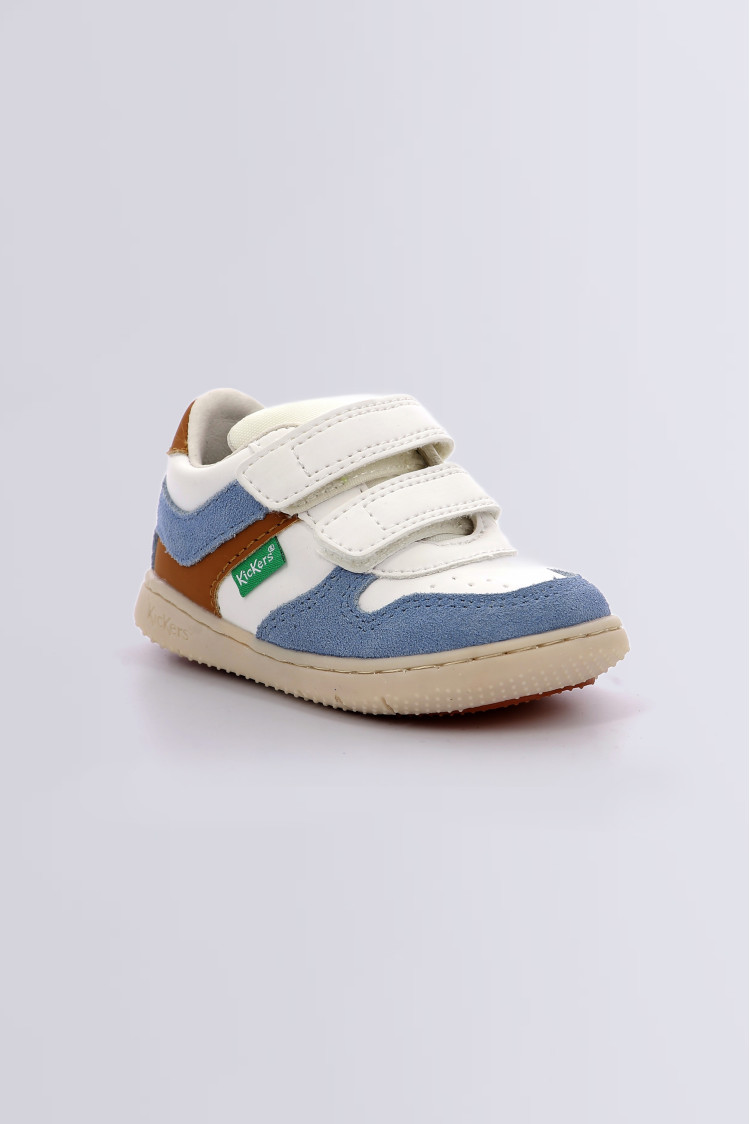 Kickmotion Blanc camel bleu