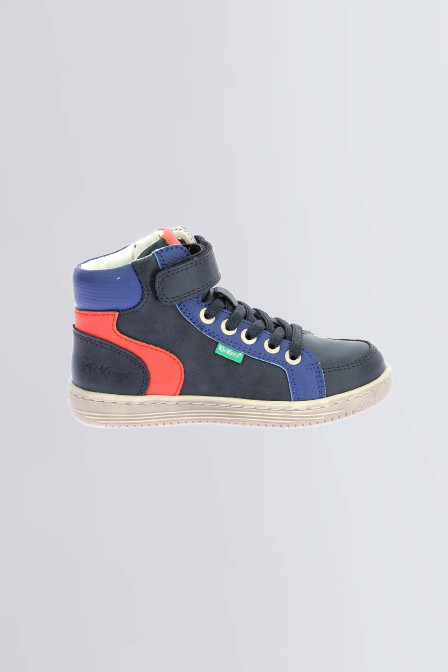 Lolastic - Sneakers hautes bleu, rouge et marine pour fille de la marque Kickers  - Kids & Co © Officiel