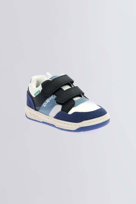 Kickbiking - Sneakers bleu, noir et blanc pour garçon de la marque Kickers  - Kids & Co © Officiel