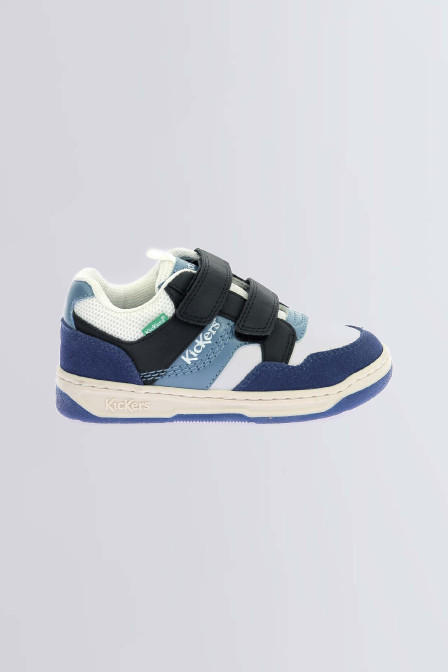 Kickbiking - Sneakers bleu, noir et blanc pour garçon de la marque Kickers  - Kids & Co © Officiel