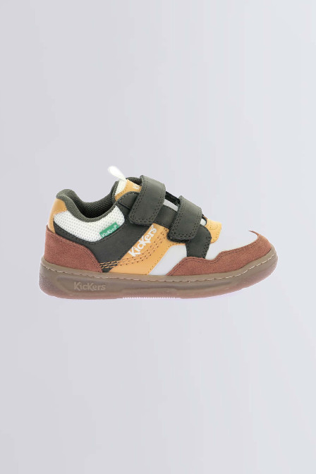 Kickbiking - Sneakers marron et blanc pour garçon de la marque Kickers  - Kids & Co © Officiel